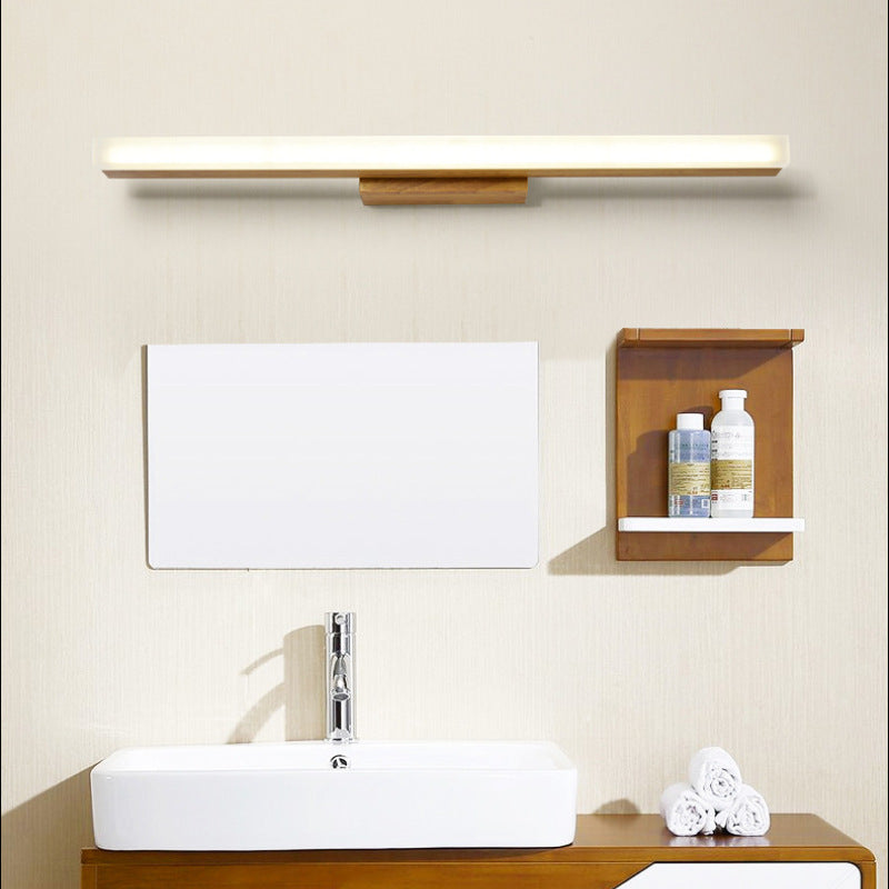 Arisha Modern Minimalist Linear Wooden Wall Lamp, Wood/Walnut
