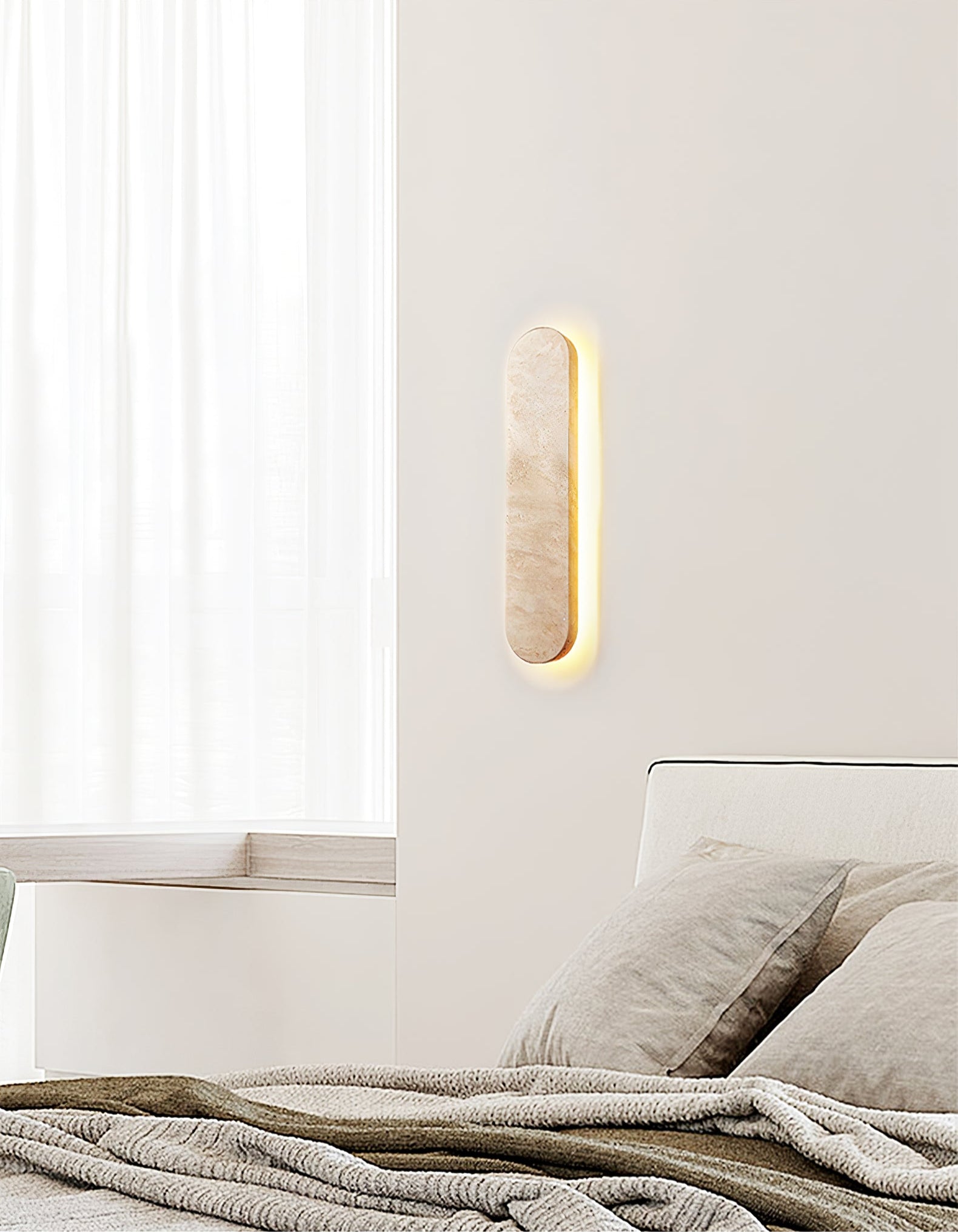 Lior Minimalist Travertine Wall Light