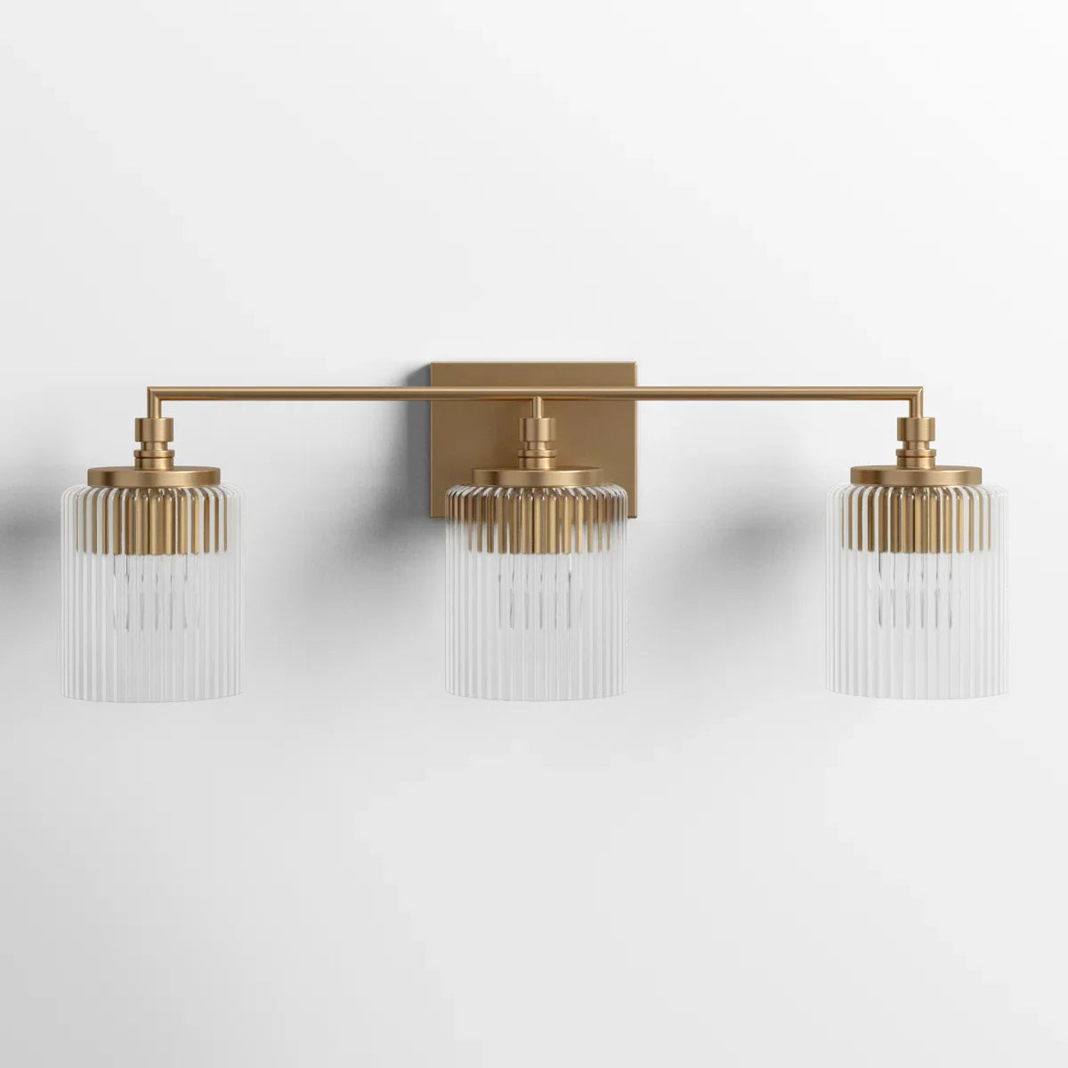 Haze 3-Light Ribbed Glass Wall Sconce