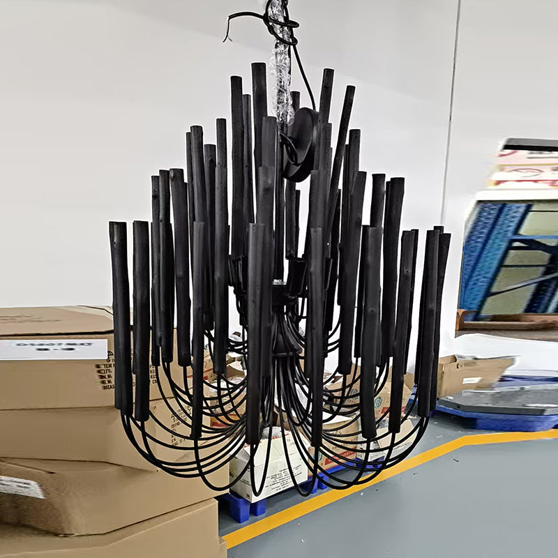 Ulshayra Postmodern Luxury Multi-Stick Wooden Chandelier - Letslighting