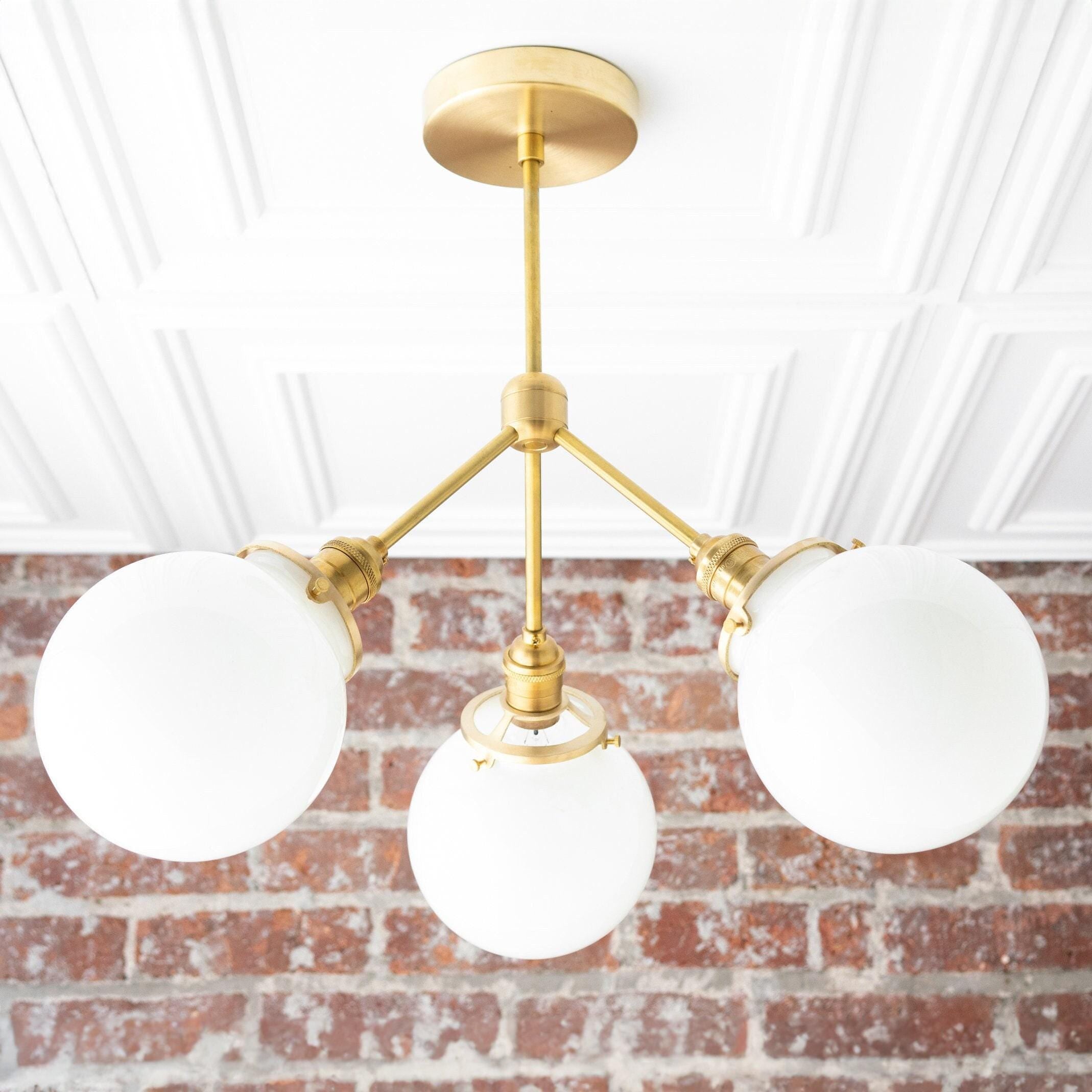 Pearl Globe Ceiling Light with Opal Shade