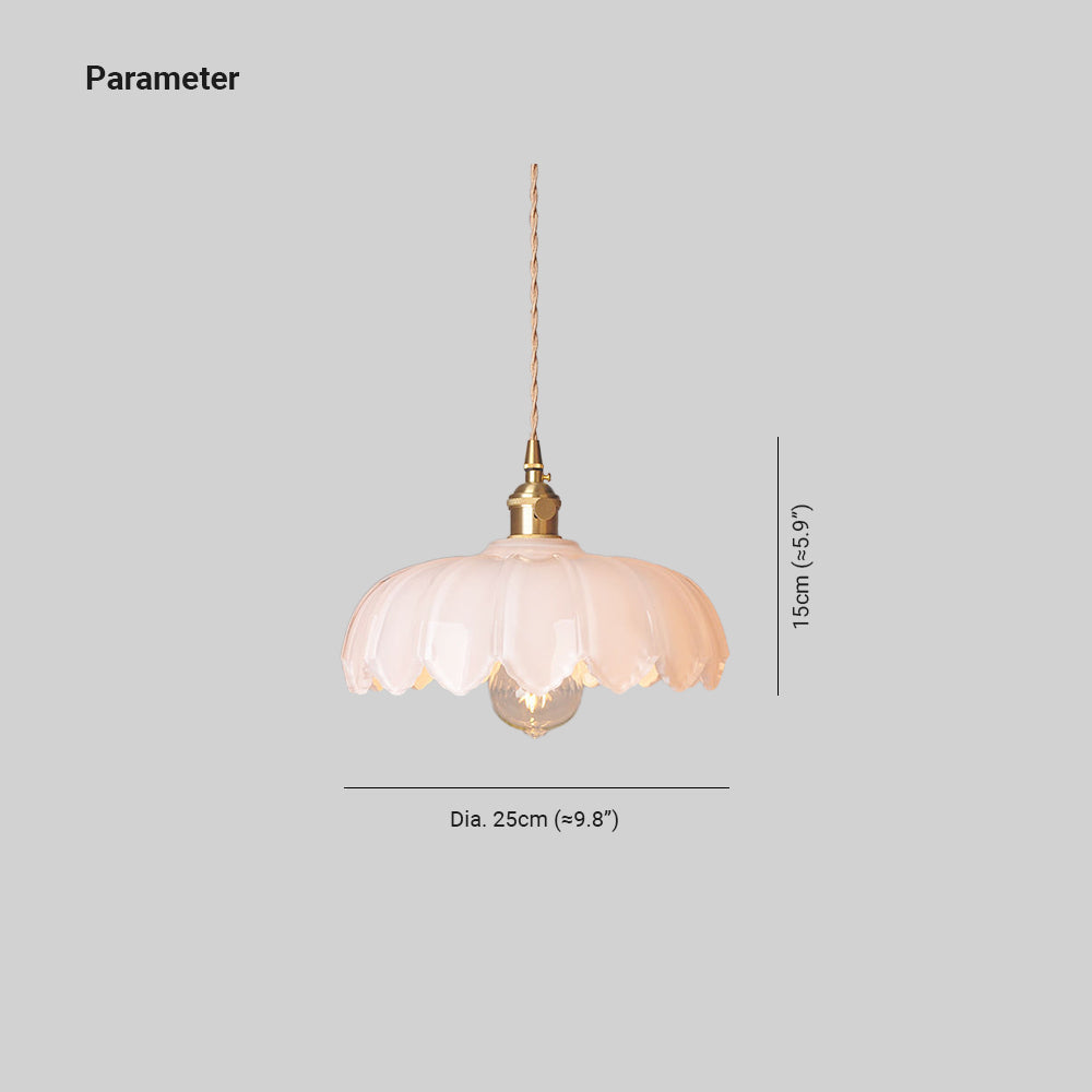 Valentina Retro LED Flower Pendant Light Glass Metal Dining Room - Letslighting