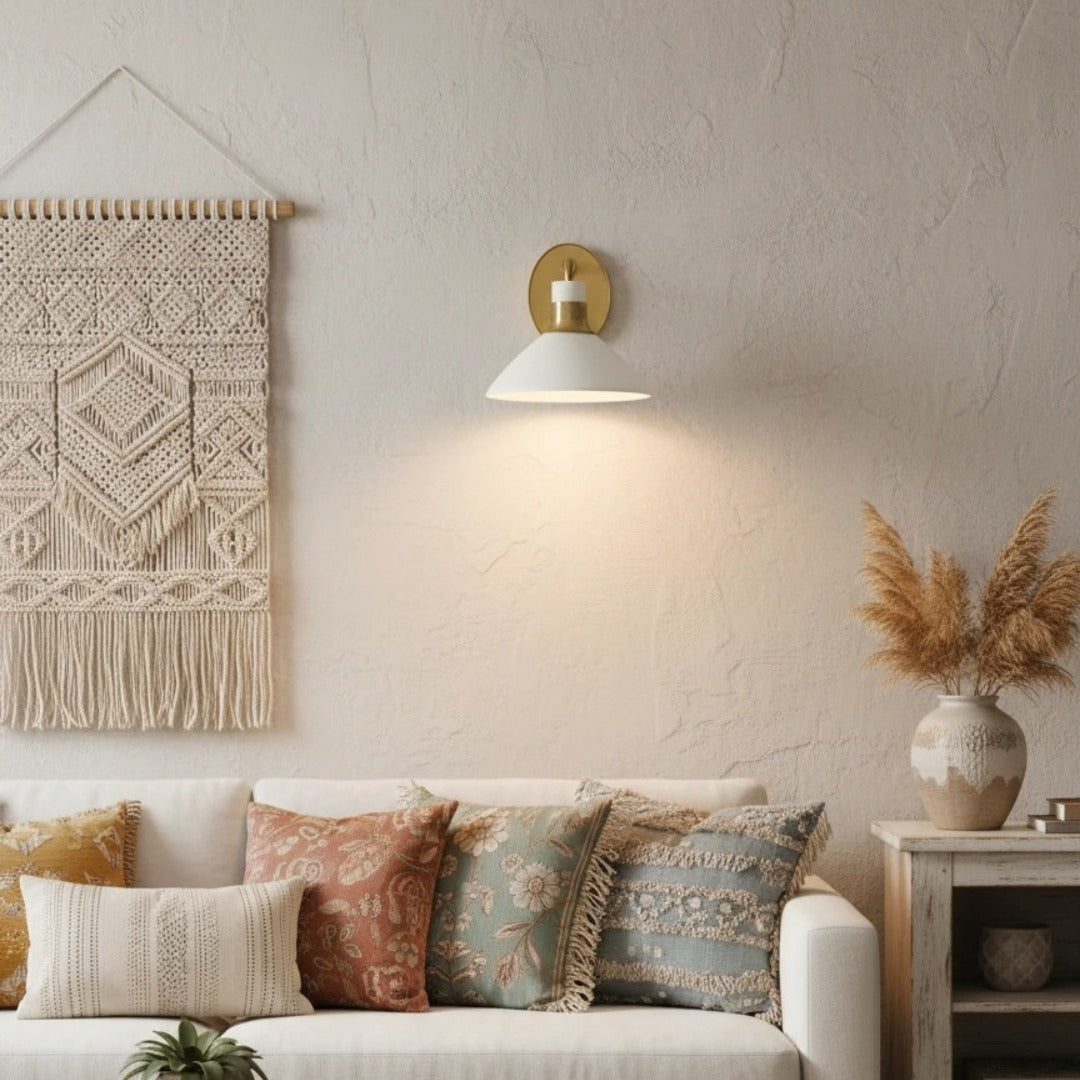 Tallow Wall Lights for Living Room Porcelain Sconce