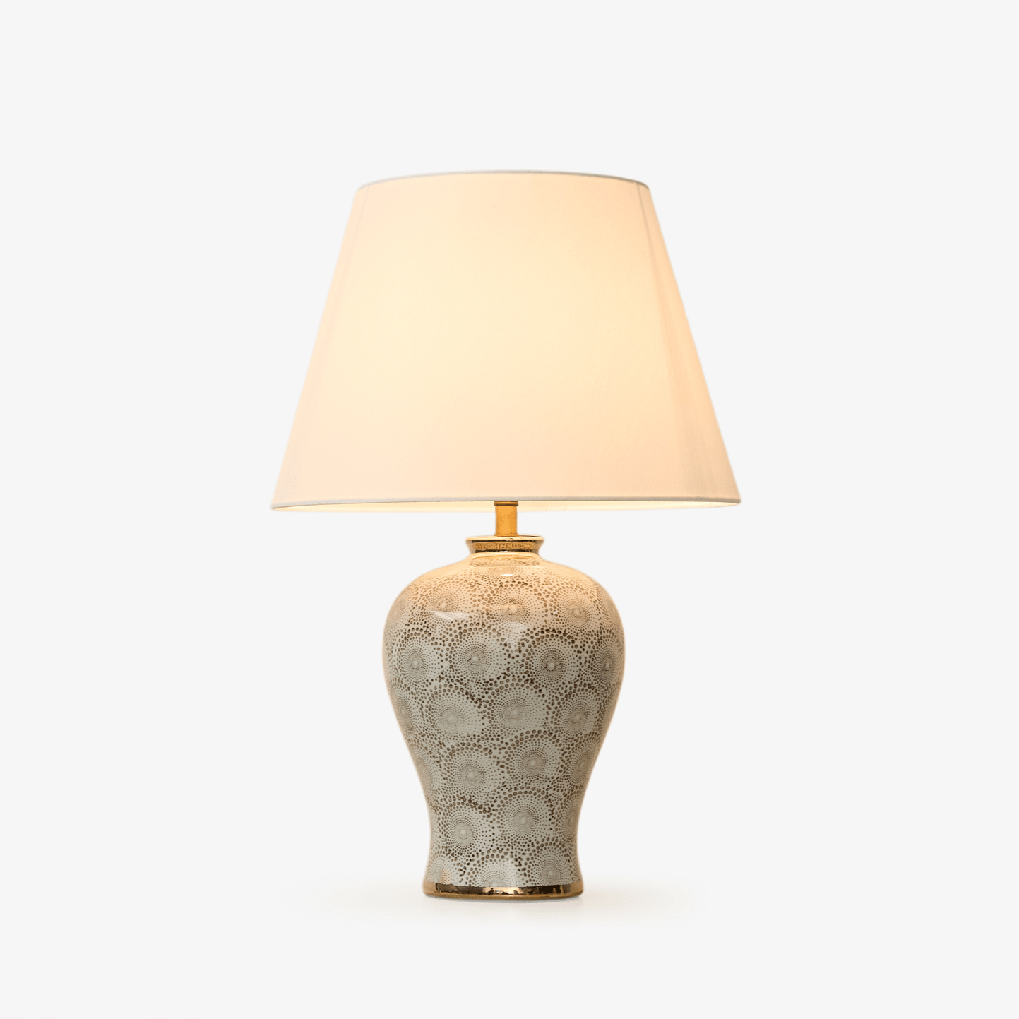 Patterned Modern Fabric & Ceramics Table Lamp