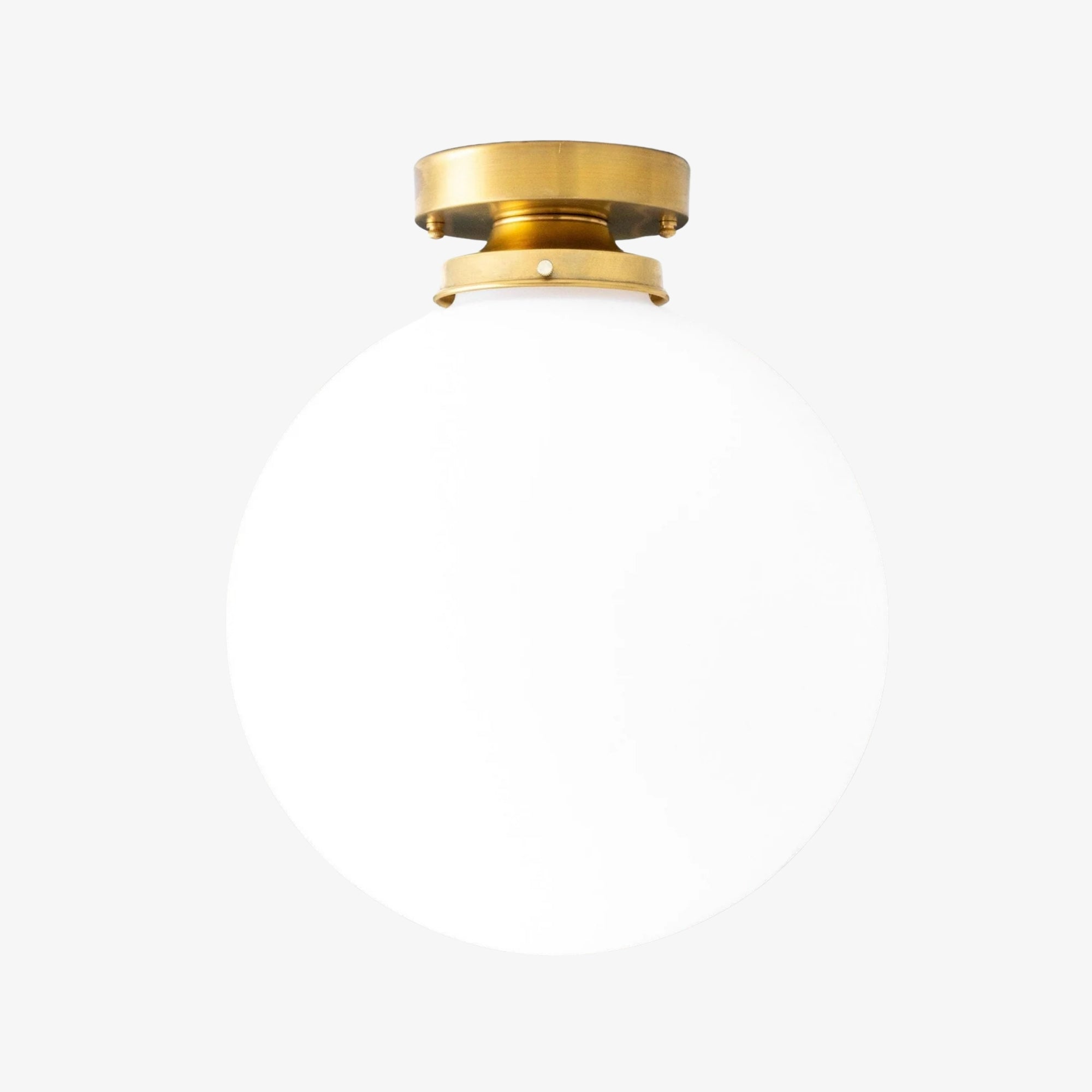 Pearl White Brass Globe Ceiling Light Contemporary