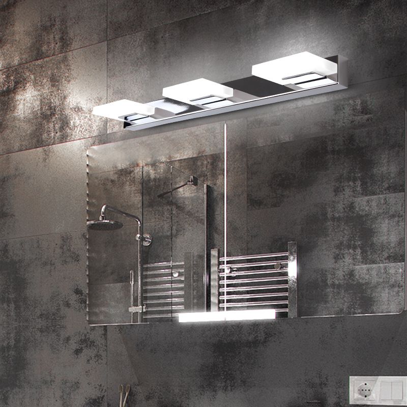 Arisha Modern Square Mirror Front Vanity Metal Wall Lamp