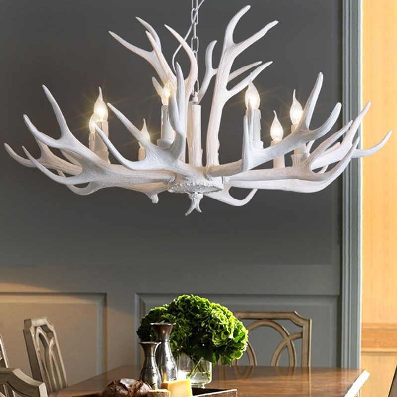 Epoch Retro Deer Horn Resin Chandelier Living Room - Letslighting