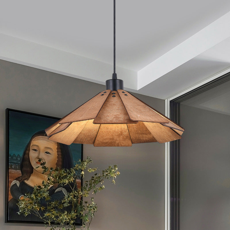Muto Retro Pendant Light, & Wood - Letslighting