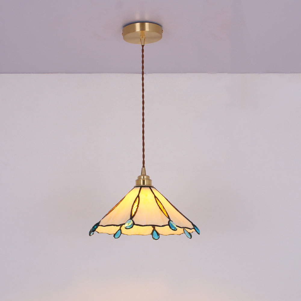 Tiffany Vintage Pendant Light Metal/Glass Bedroom/Living Room/Hallway