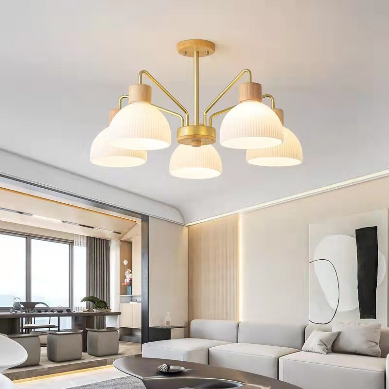 Arisha Rustic Chandelier Metal/Wood/Glass Living Room/Dining Room