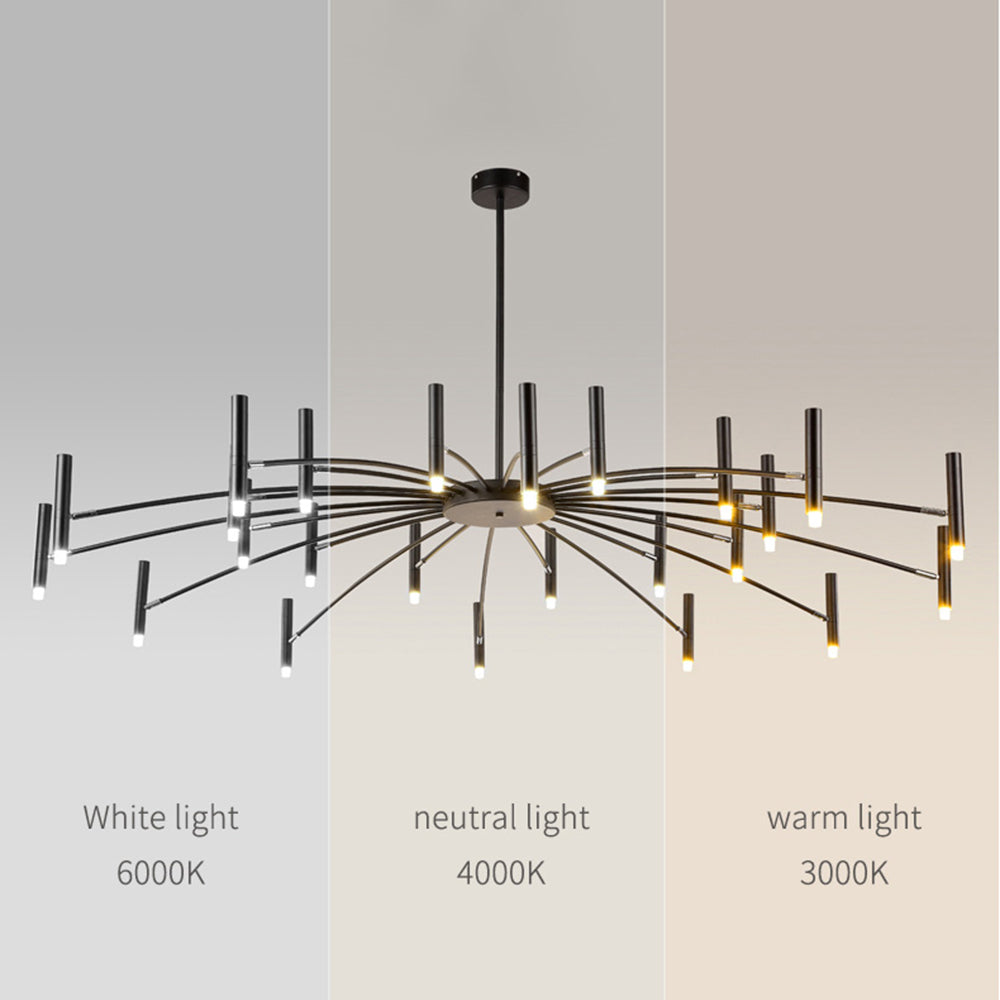 Arisha Modern Blown Linear Metal Chandelier
