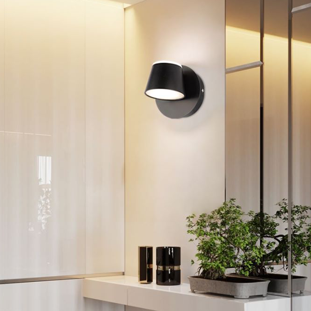 Arisha Modern Cylindrical Metal Mirror Front Wall Lamp