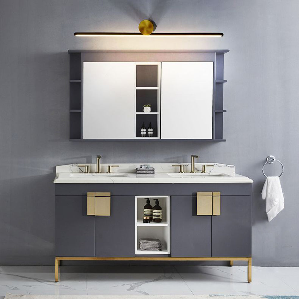 Arisha Modern Metal Linear Mirror Vanity Wall Lamp