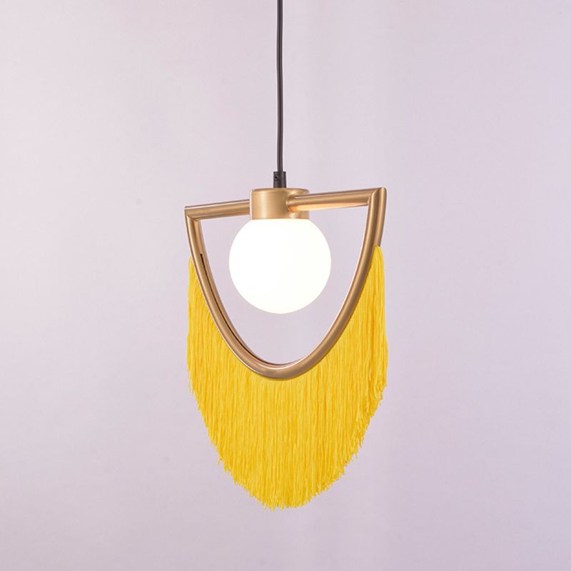 Arisha Retro Fringe Fabric Pendant Light