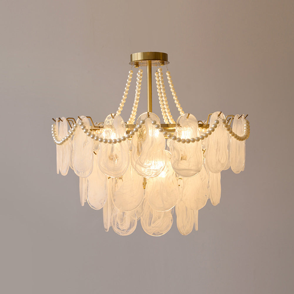 Kristy Elegant Pearl Glass Chandelier - Letslighting