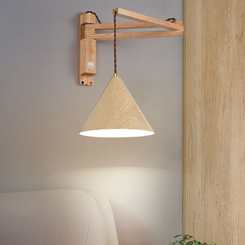 Muto Modern Adjustable Wall Lamp Wood/Metal 2 Color Bedroom
