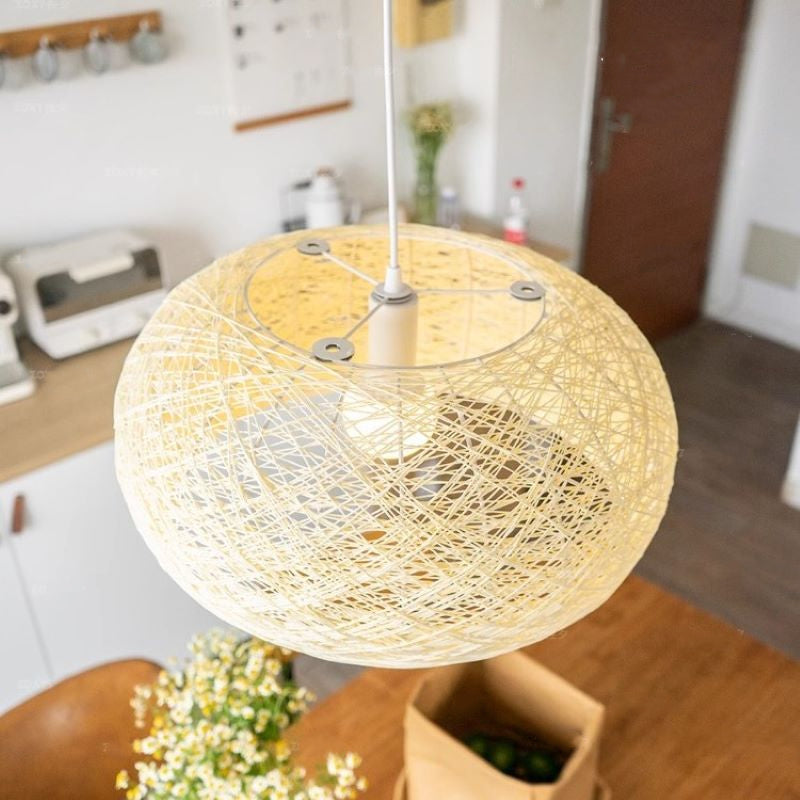 Ritta Design Birds Ritta Metal Rattan LED Pendant Light Dining Room Bedroom
