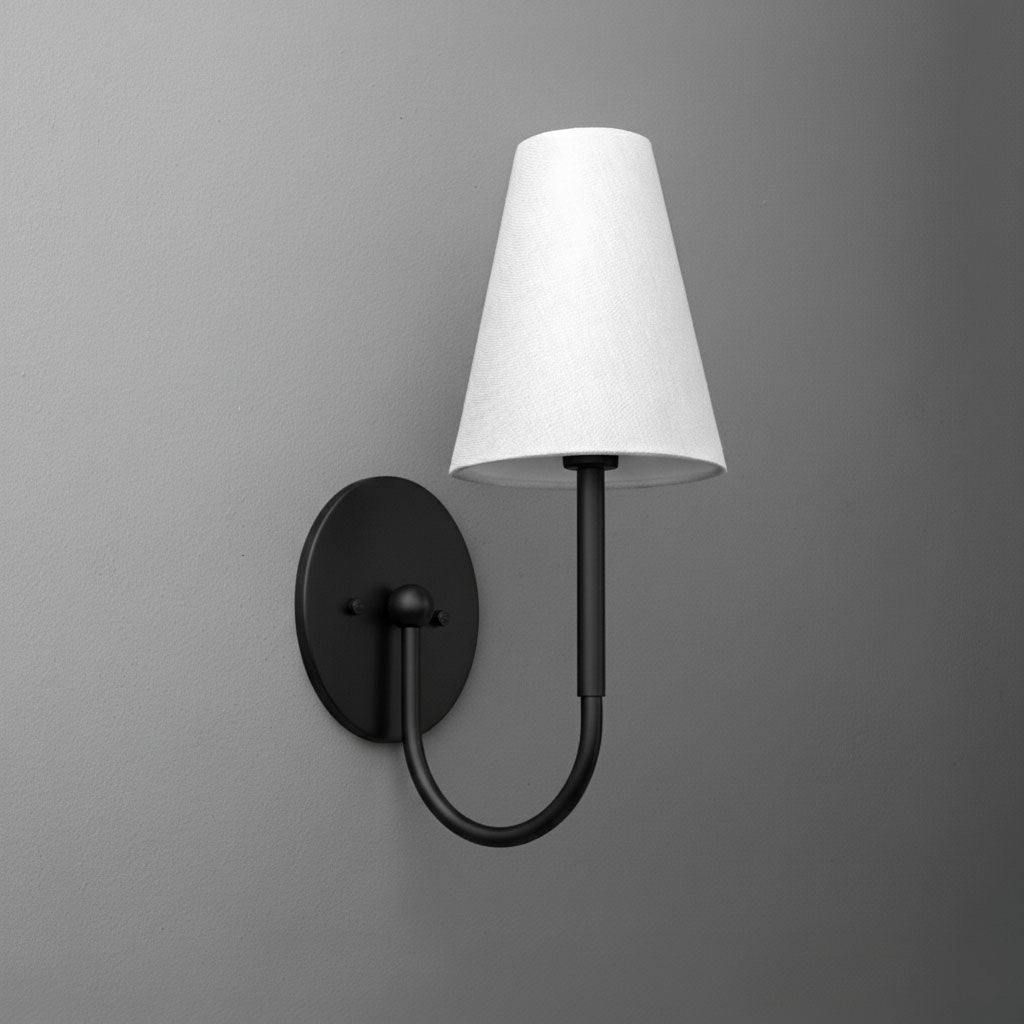 Disc Traditional Linen Wall Sconce Bedrooms