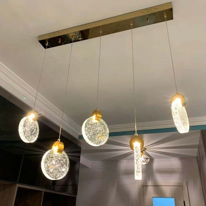 Kristy Minimalist Round Metal Crystal Chandelier