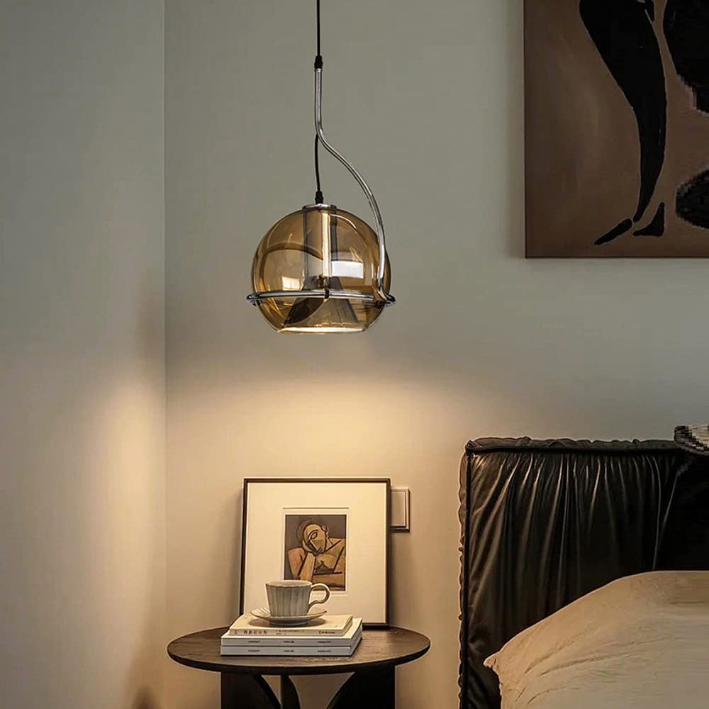 Valentina American Vintage Pendant Light Amber Glass Living Room/Bedroom/Dining Room - Letslighting