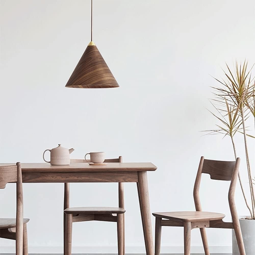 Valentina Vintage Minimalist Walnut Pendant Light Bedroom Bar - Letslighting
