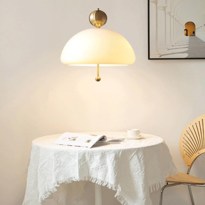 Valentina Modern Pendant Light White Glass Bedroom/Hallway - Letslighting