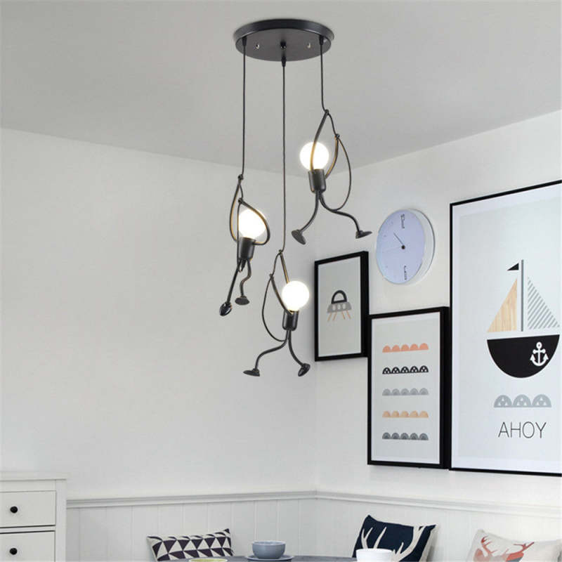 Mira Retro Modern Iron Man Pendant Light Living Room
