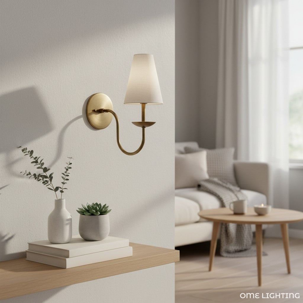 Disc Classic Wall Sconce White Linen Hallways