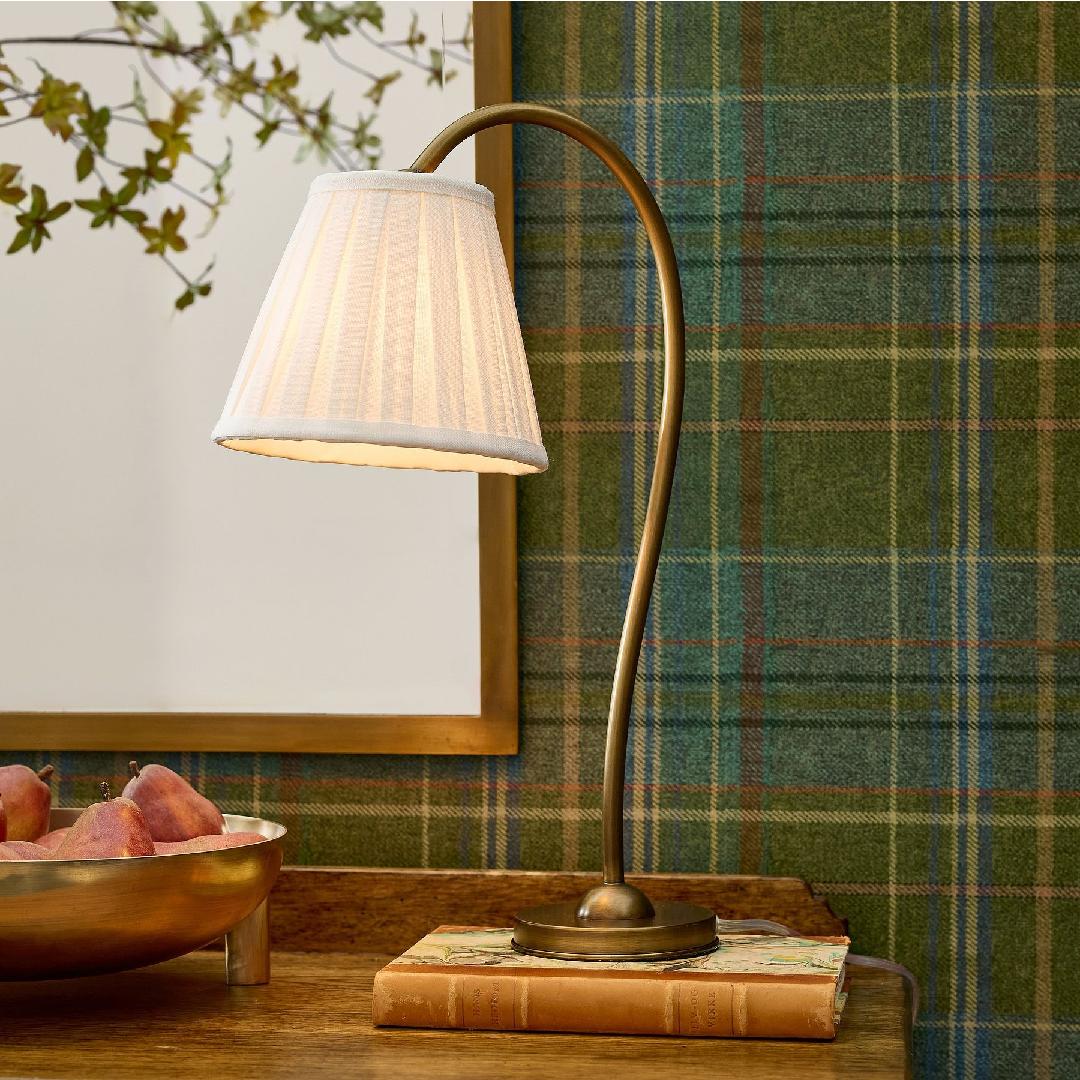 Grace Brass Linen Shade Table Lamp