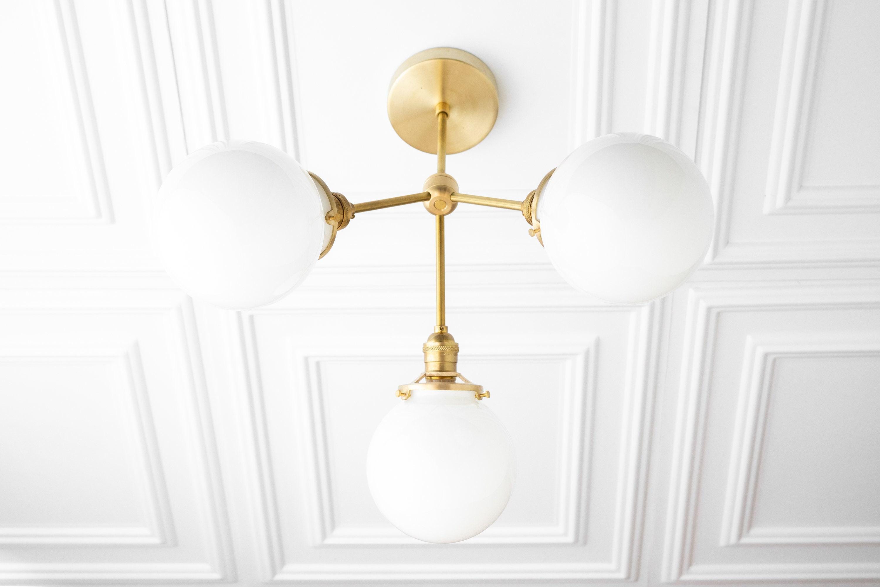 Pearl Globe Ceiling Light with Opal Shade