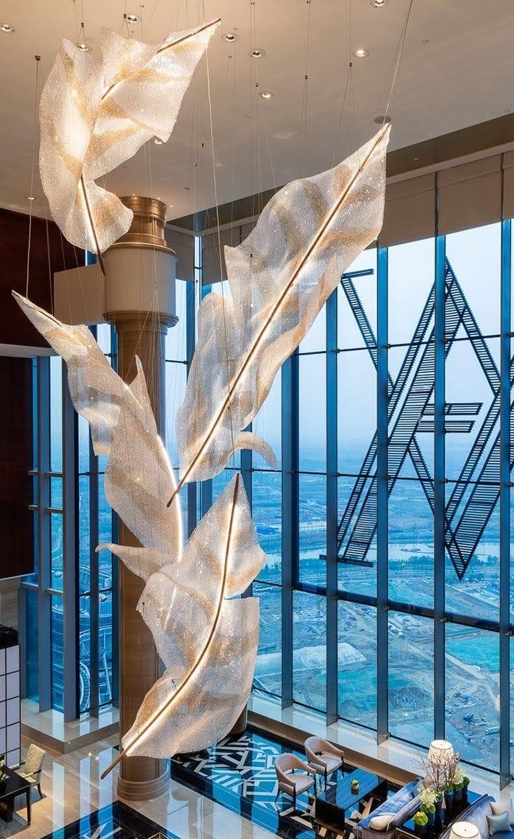 Zeshaen Individual Creativity Falling Leaves Glass Chandelier - Letslighting