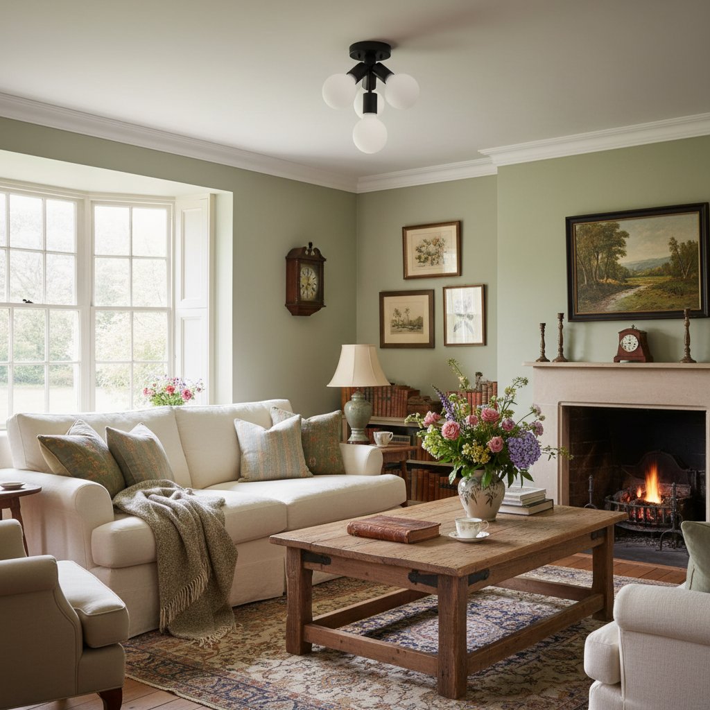 Pearl Opal White Brass Flush Mount Light Living Room