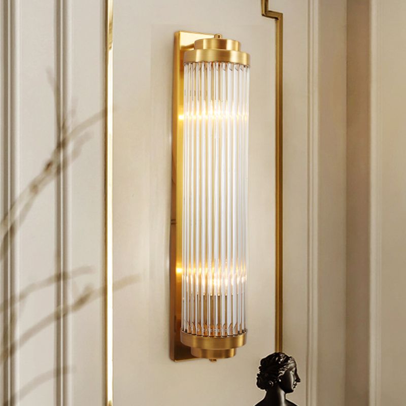 Ray Modern Cylindrical Metal Crystal Wall Lamp