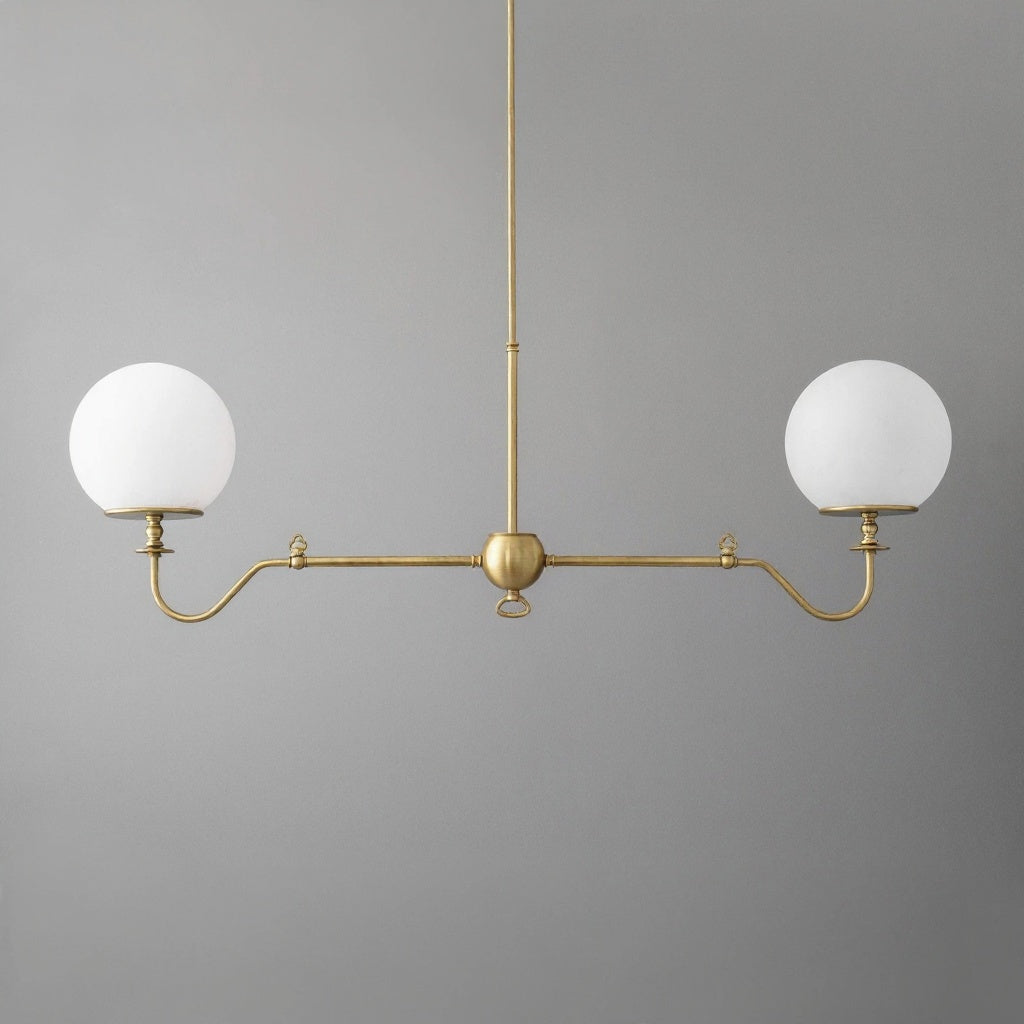 Pearl Glass Brass Chandelier