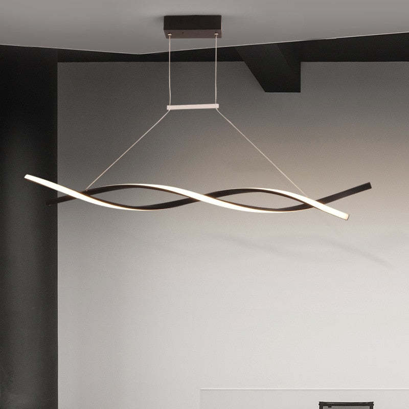 Arisha Pendant Light Linear Double Wave Modern Bedroom - Letslighting