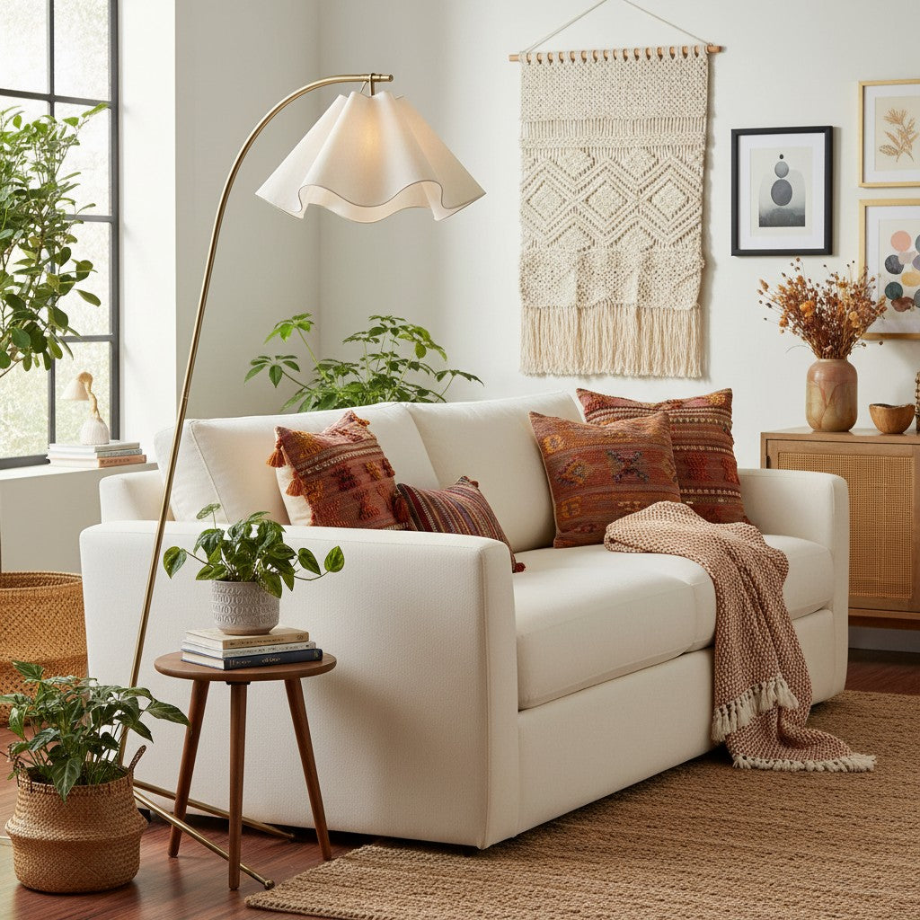 Curve Modern Fabric Floor Lamp