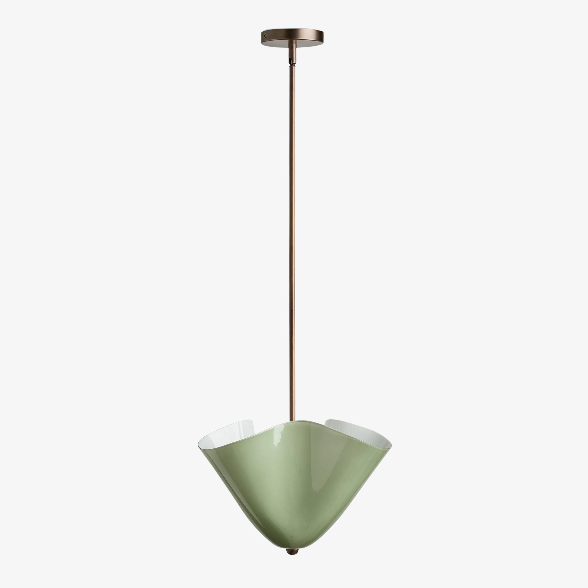 Musa Brass Pendant Light Golden Glass Dining Room
