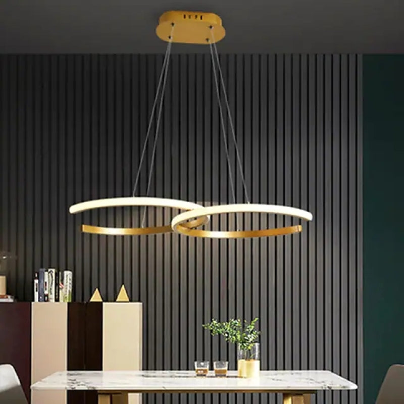 Arisha Modern Minimalist Pendant Light, Double-C