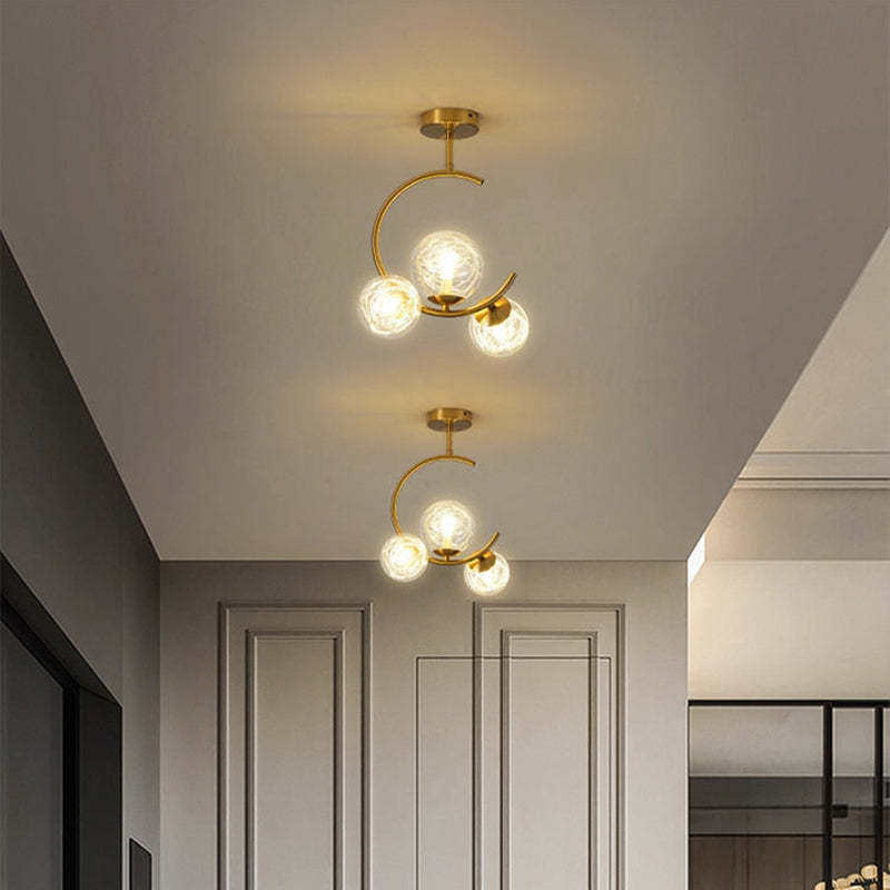 Valentina Modern Glass Globe Pendant Light, Metal & Glass, 3 Style