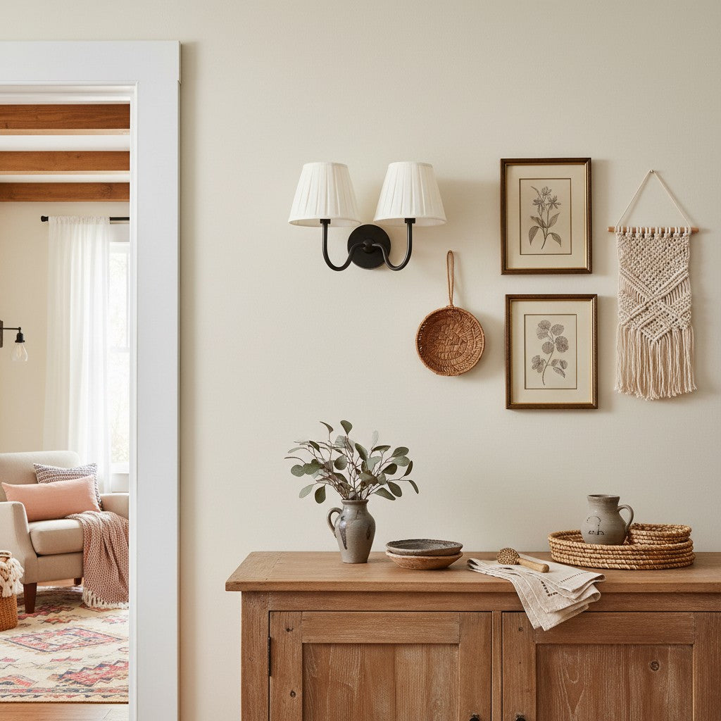 Grace Brass Linen Wall Lamp