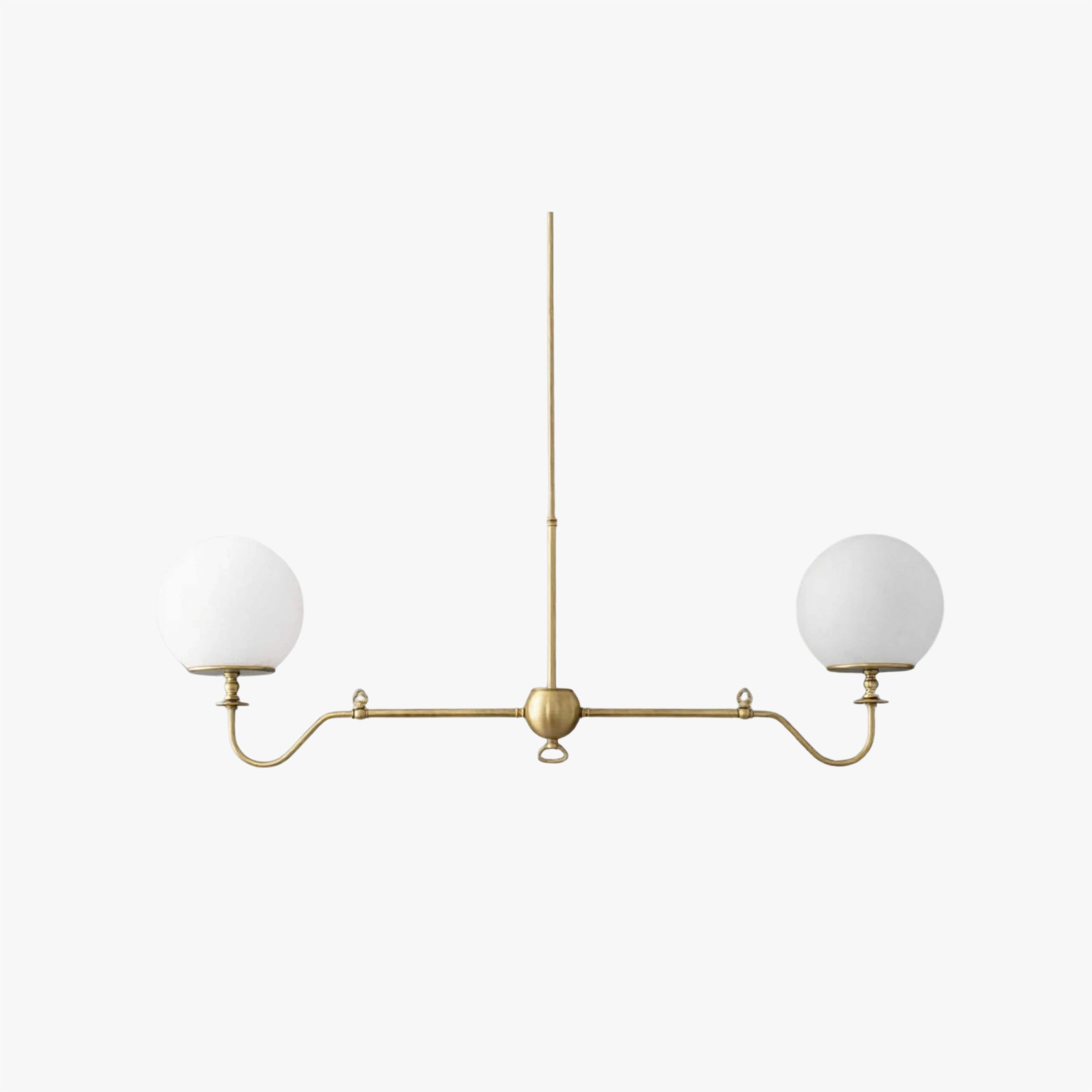 Pearl Glass Brass Chandelier