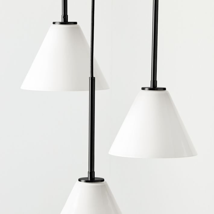 Cone 3-Light Brass Chandelier