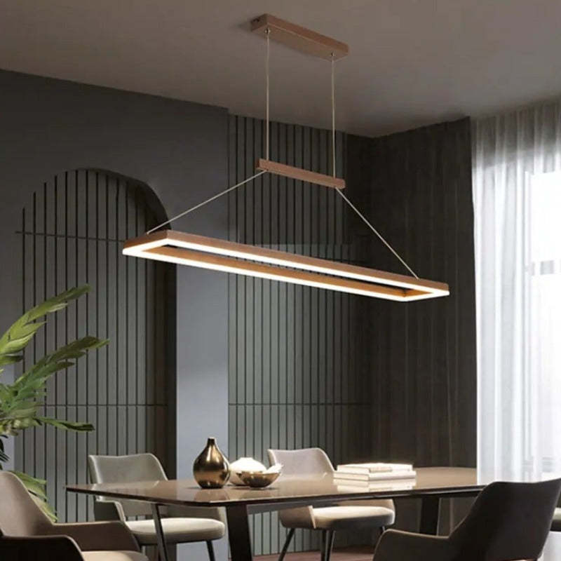 Arisha Modern Rectangular Pendant Light Coffee Dining Room - Letslighting