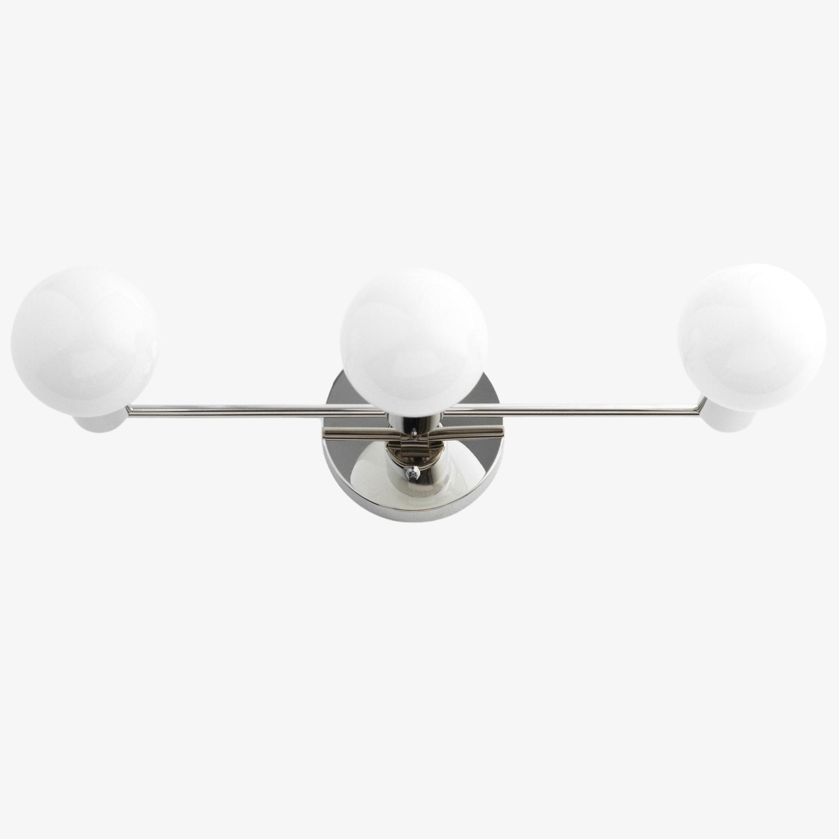 Pearl 3-Light Milk Glass Globe Wall Sconce Mid-Century Light