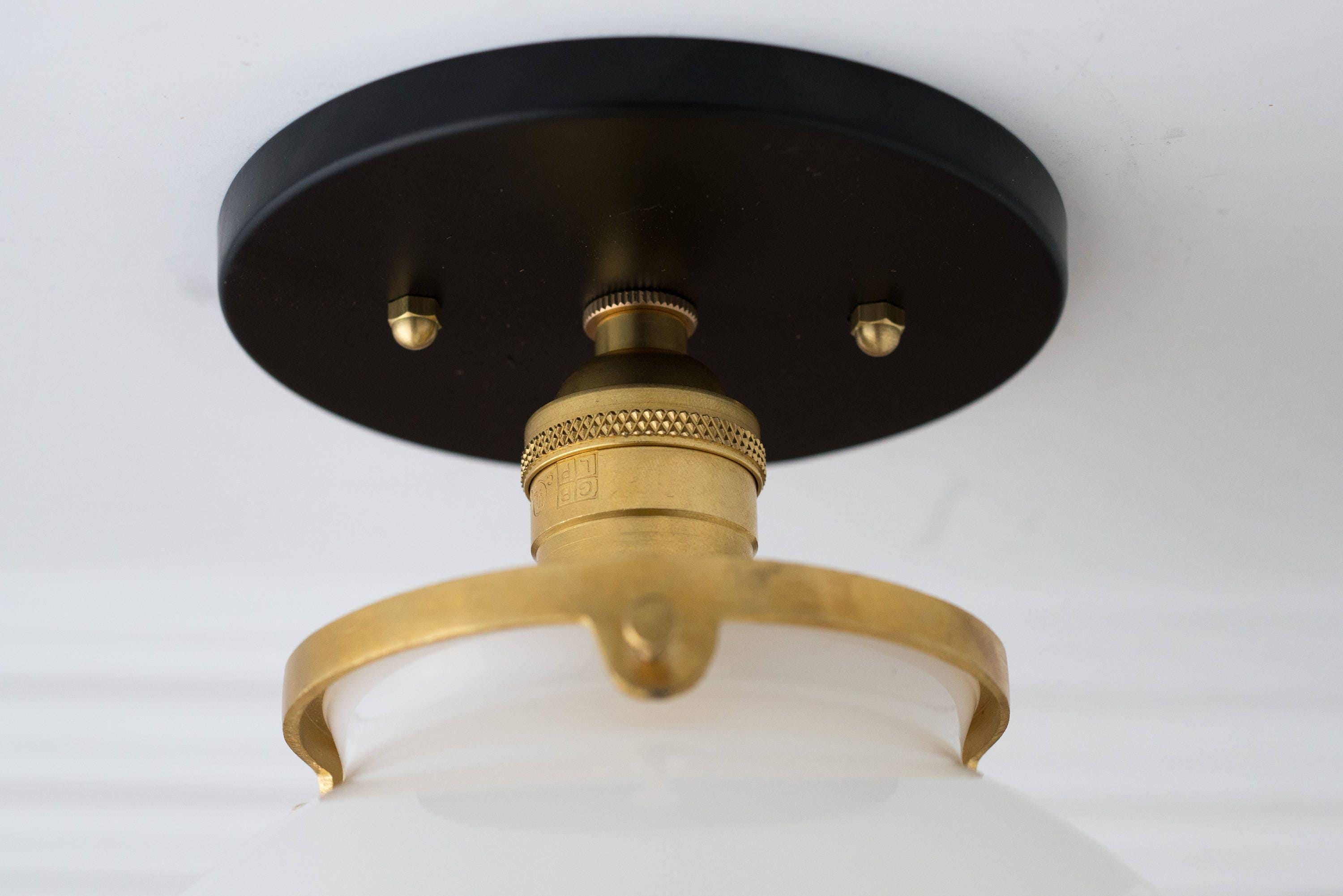 Pearl Glass Mid Century Flush Ceiling Light
