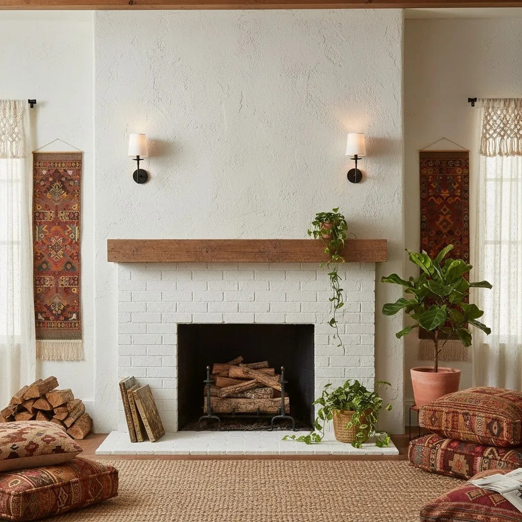 Lodge Brass Fabric Wall Light