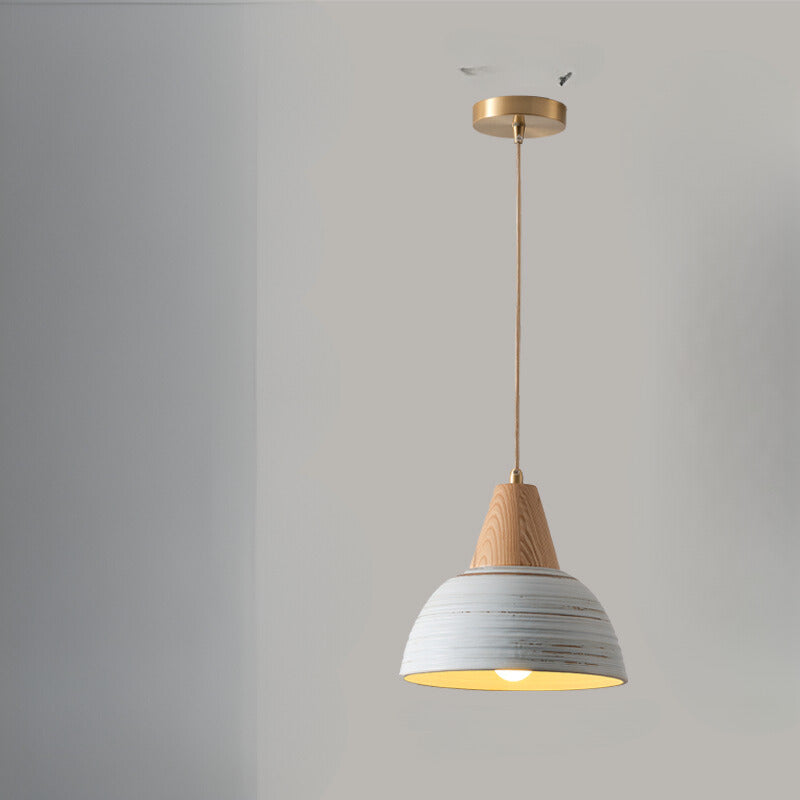 Muto Nordic LED Pendant Light Metal Ceramic Wood Bedroom