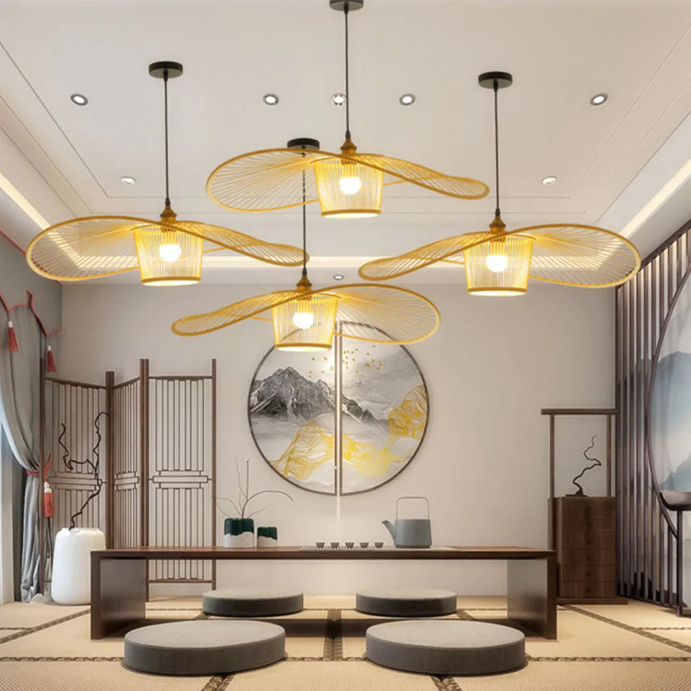 Ritta Modern LED Pendant Light Bamboo Living Room/Dining Room - Letslighting