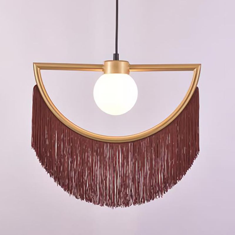 Arisha Retro Fringe Fabric Pendant Light