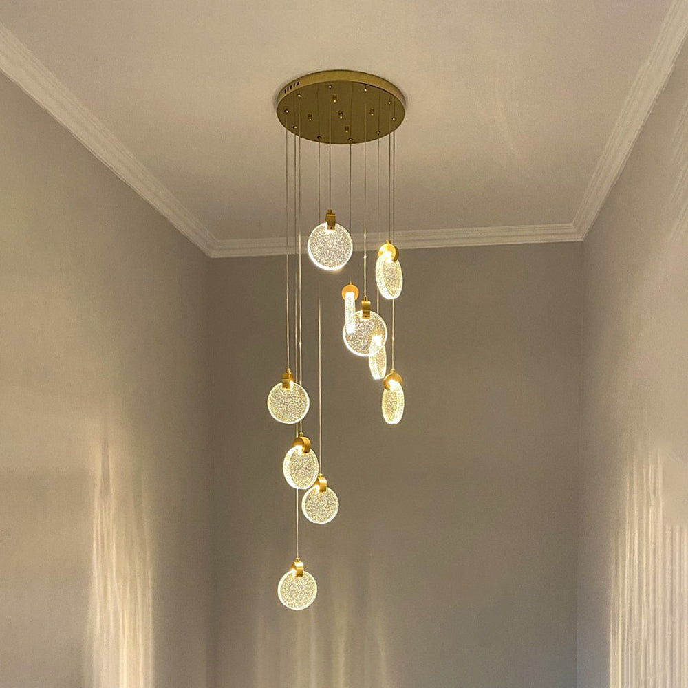 Kristy Minimalist Round Metal Crystal Chandelier